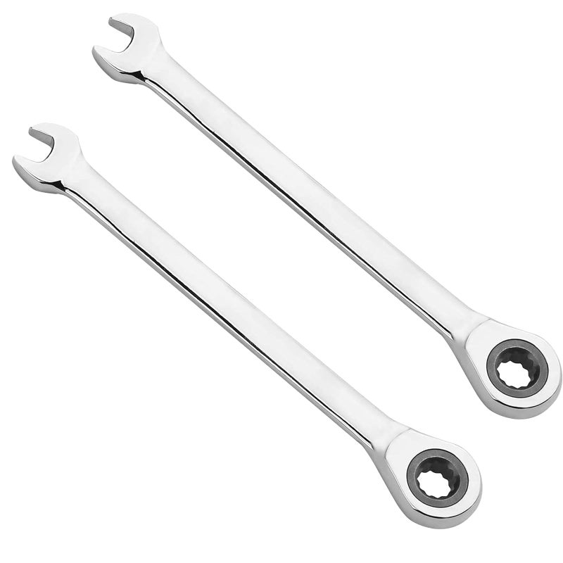 KINJOEK 2PCS 13mm Ratcheting Combination Wrenches Metric, 12-Point Design 72-Tooth Ratchet Gear Spanner - Image 1